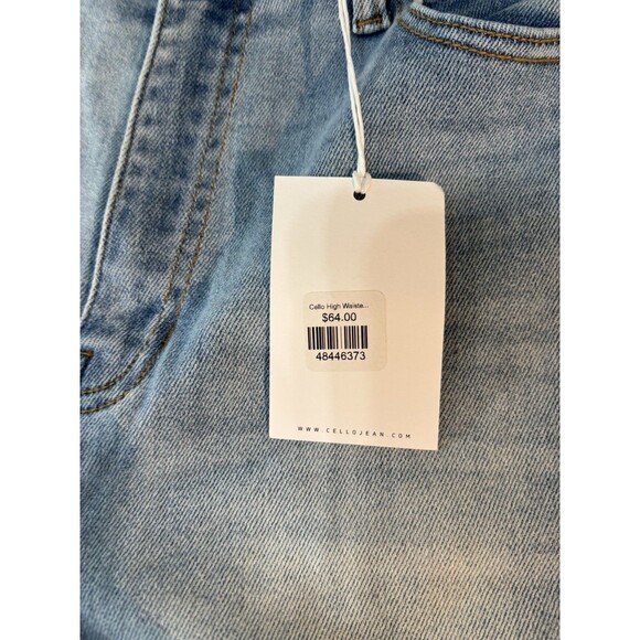 Cello Women Size 11 Denim Jeans High Rise Flare Wide Leg Distressed Holes NWT - Picture 5 of 12
